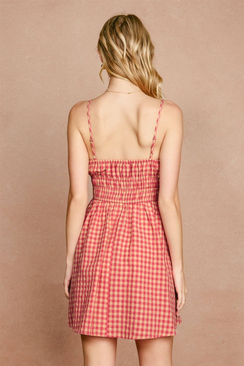 Cherry Basket Shirred Mini Dress