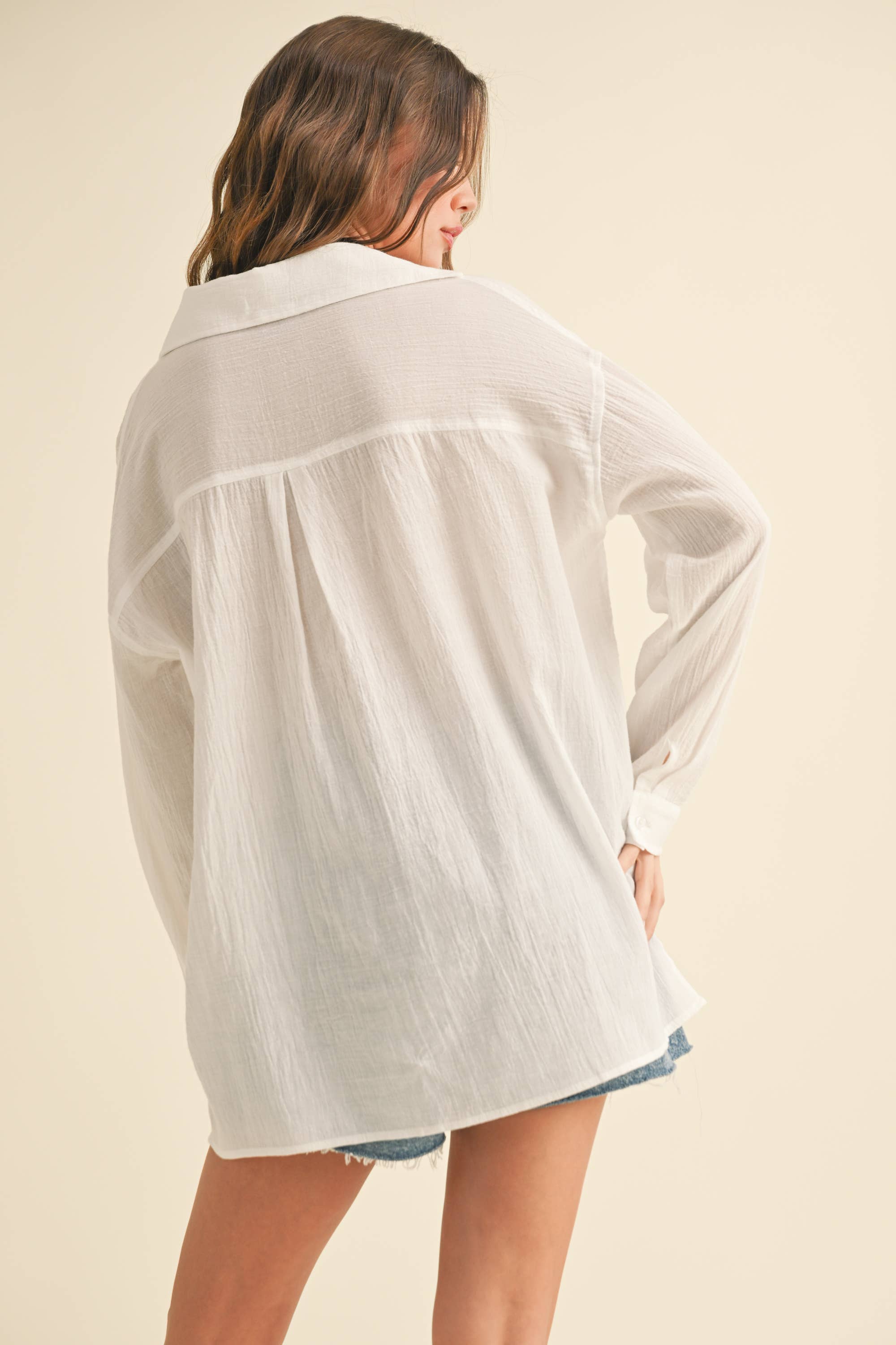Kie Cotton Button Up Top