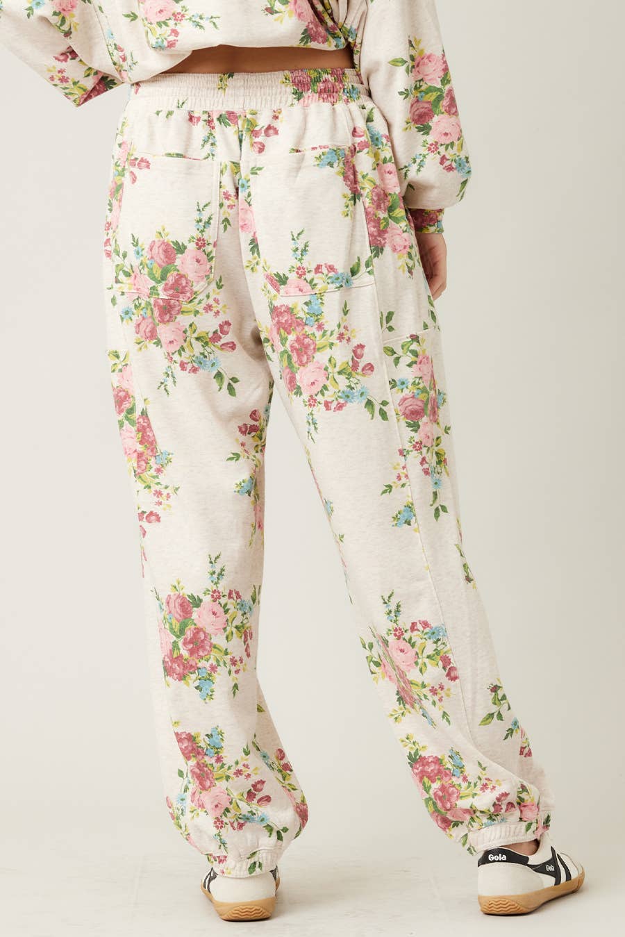 Saylor Floral Terry Joggers in Oatmeal