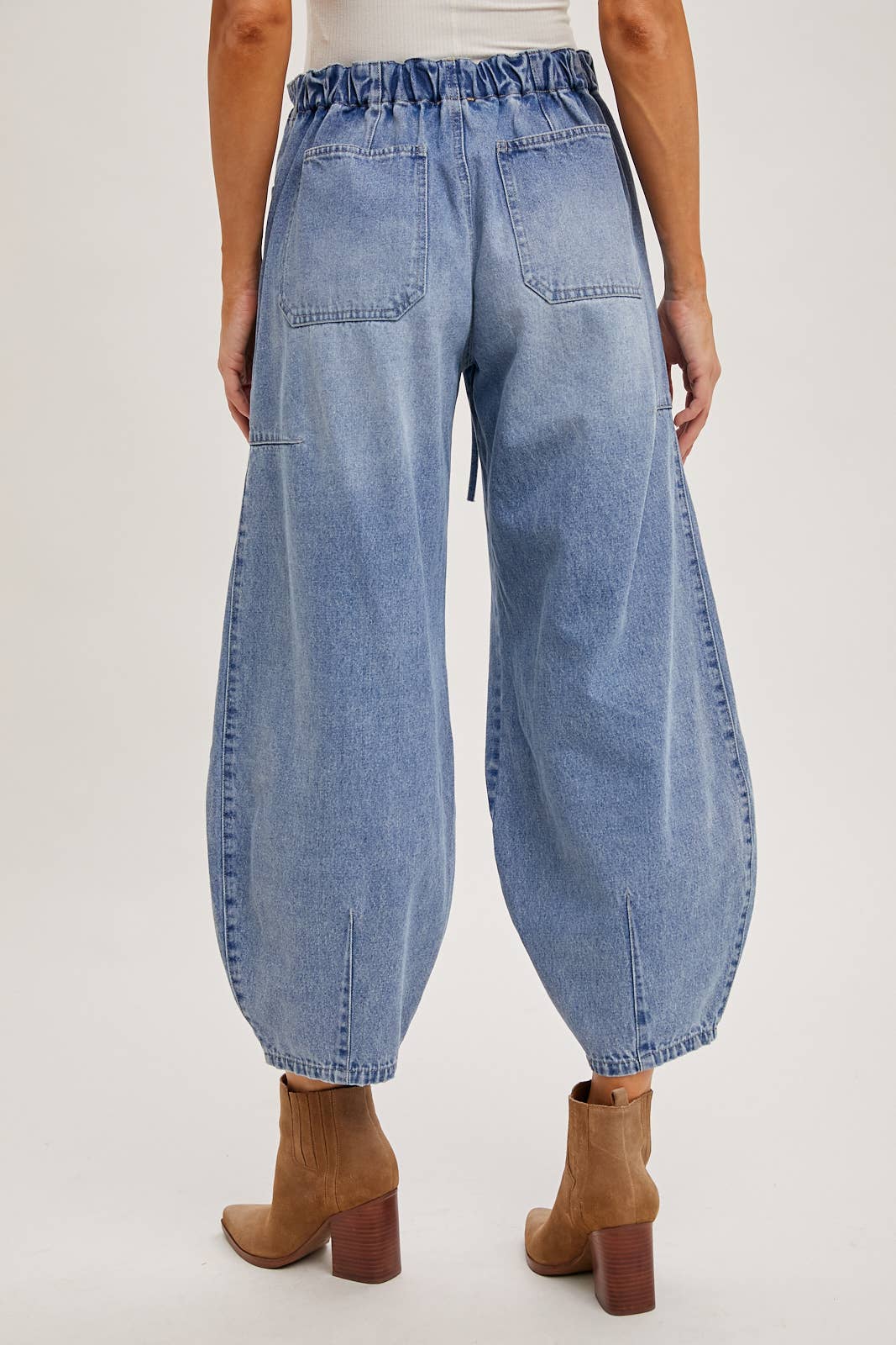 Jayde Drawstring Barrel Jeans