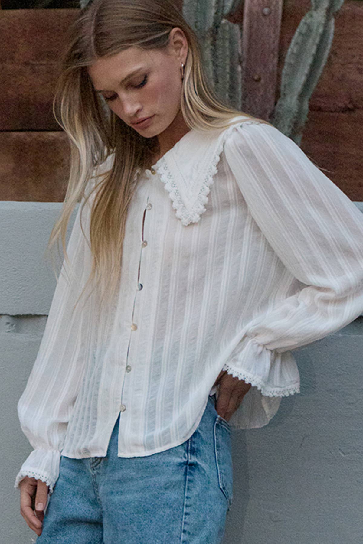 Celeste Lace Pintuck Blouse