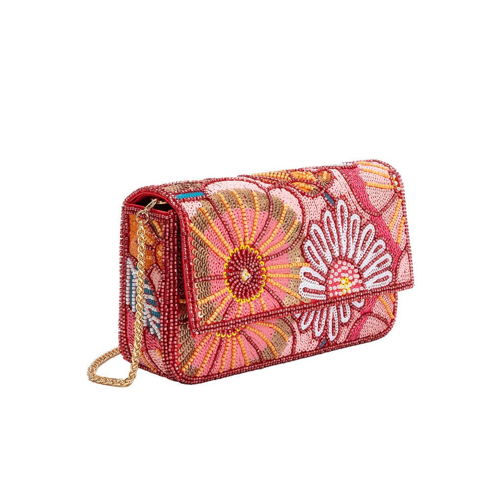 Magnolia Pink Beaded Clutch Bag