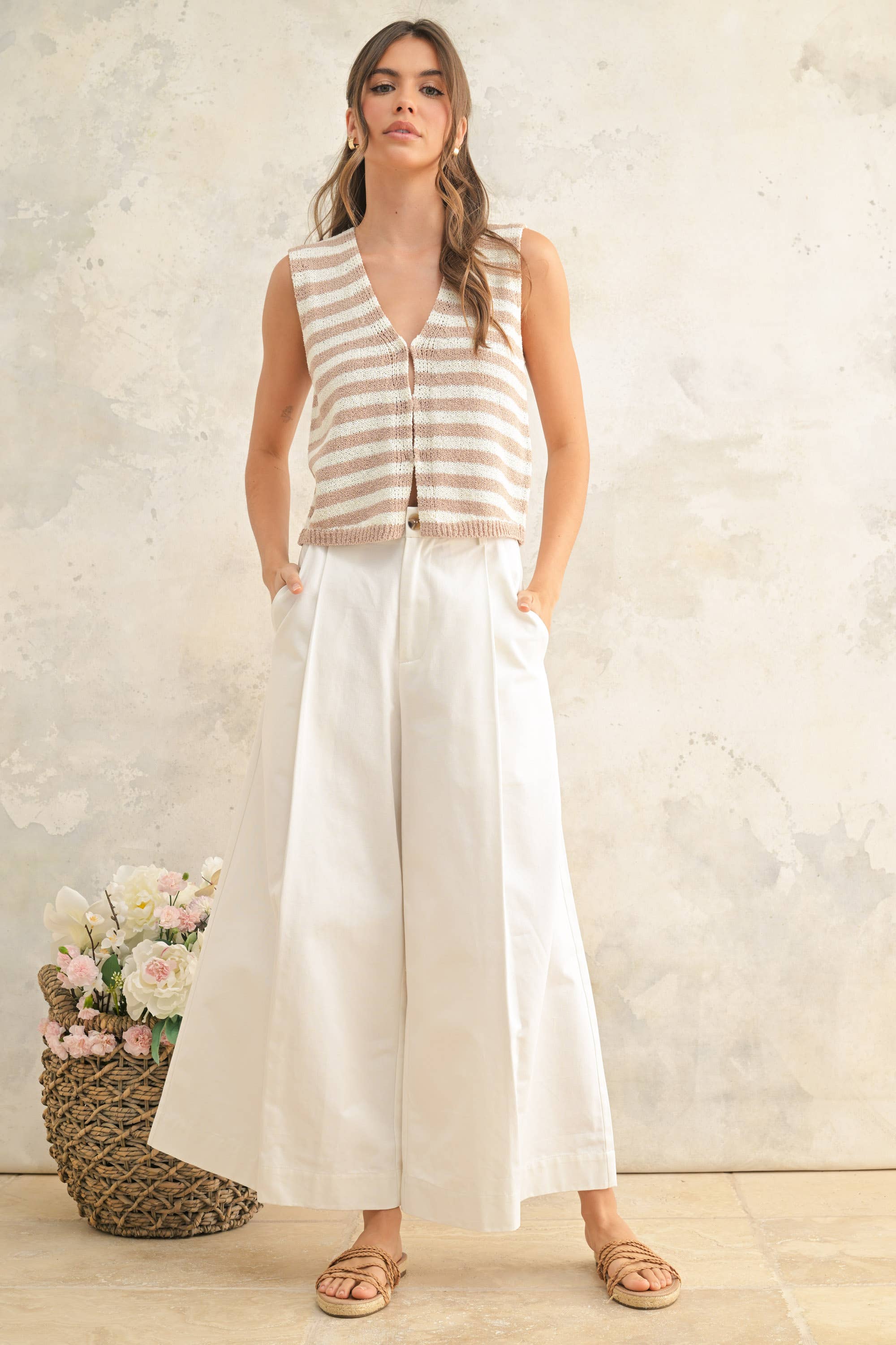 Trent Striped Knit Vest