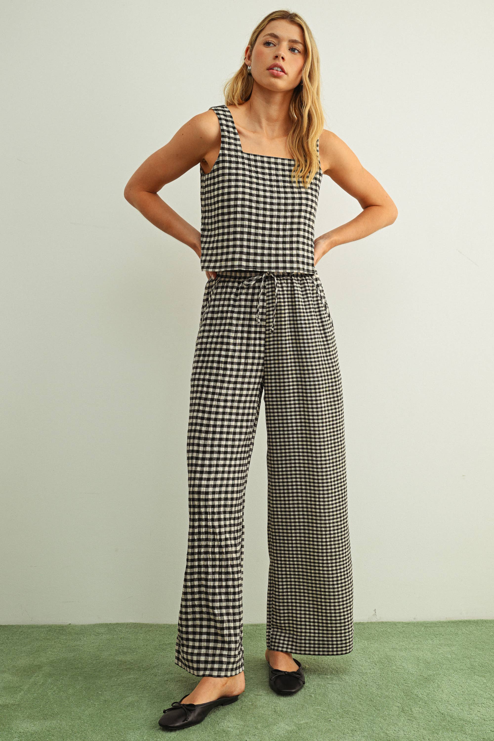 Cooper Gingham Top in Black