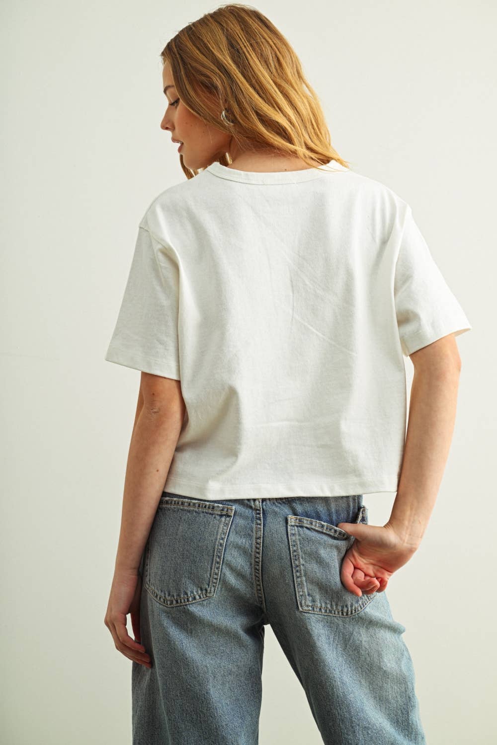 Lena Linen Knit Crew Top in Oatmeal