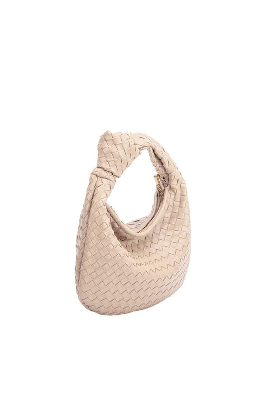 Drew Recycled Vegan Woven Top Handle Bag in Ivory