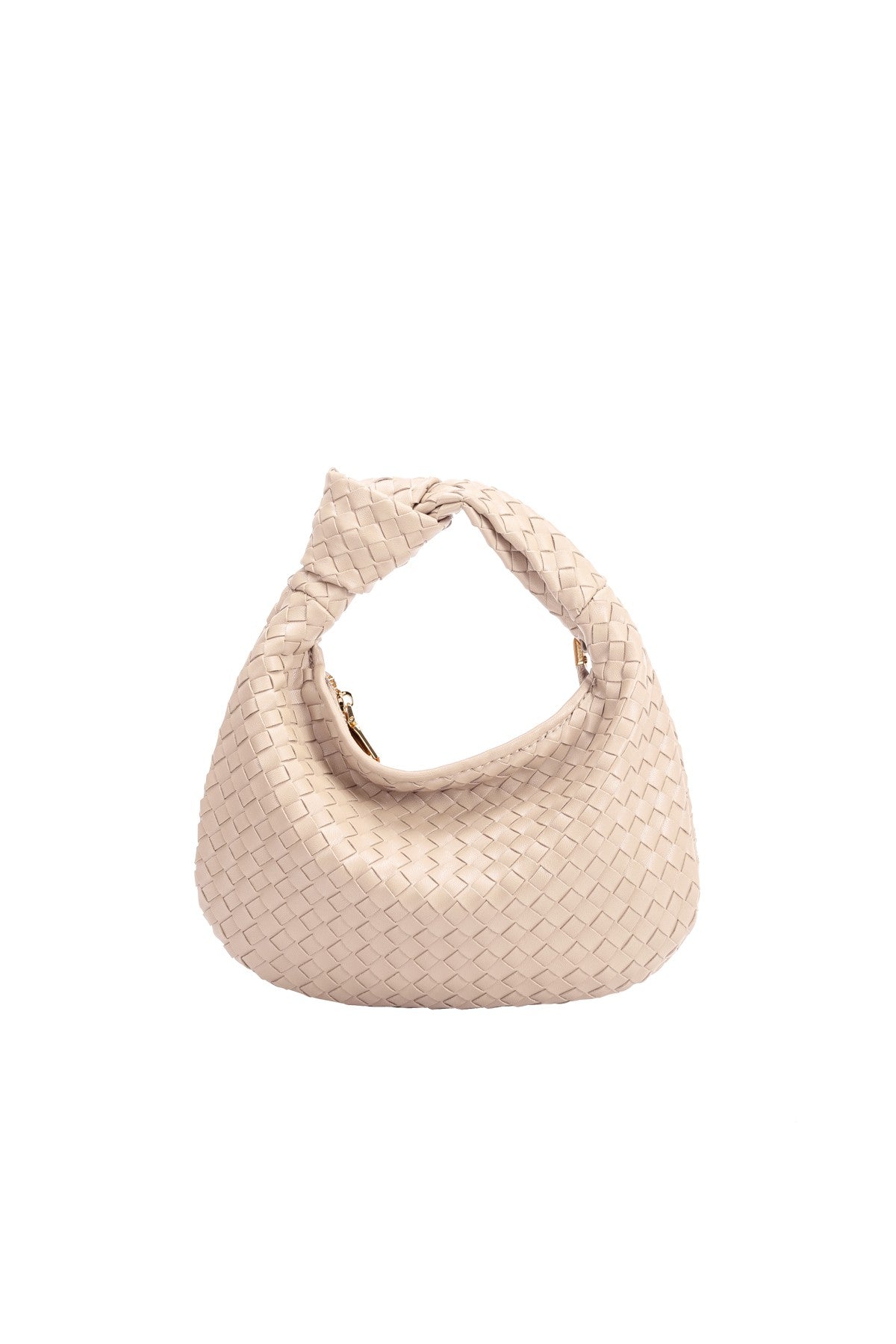 Drew Recycled Vegan Woven Top Handle Bag in Ivory