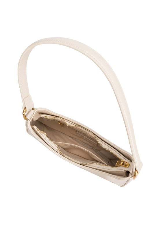 Yvonne Recycled Vegan Shoulder Bag in Ivory