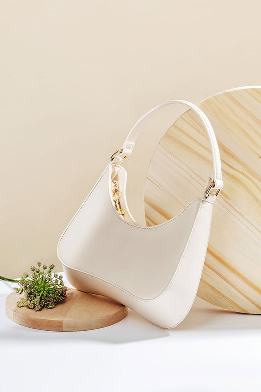 Yvonne Recycled Vegan Shoulder Bag in Ivory