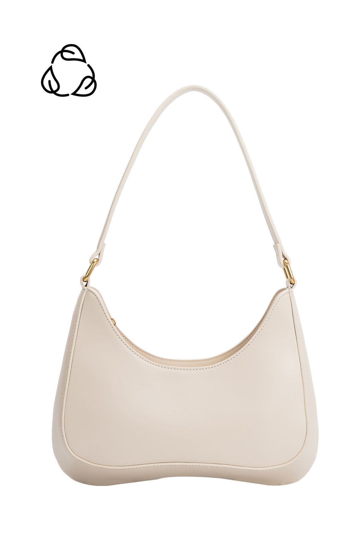 Yvonne Recycled Vegan Shoulder Bag in Ivory