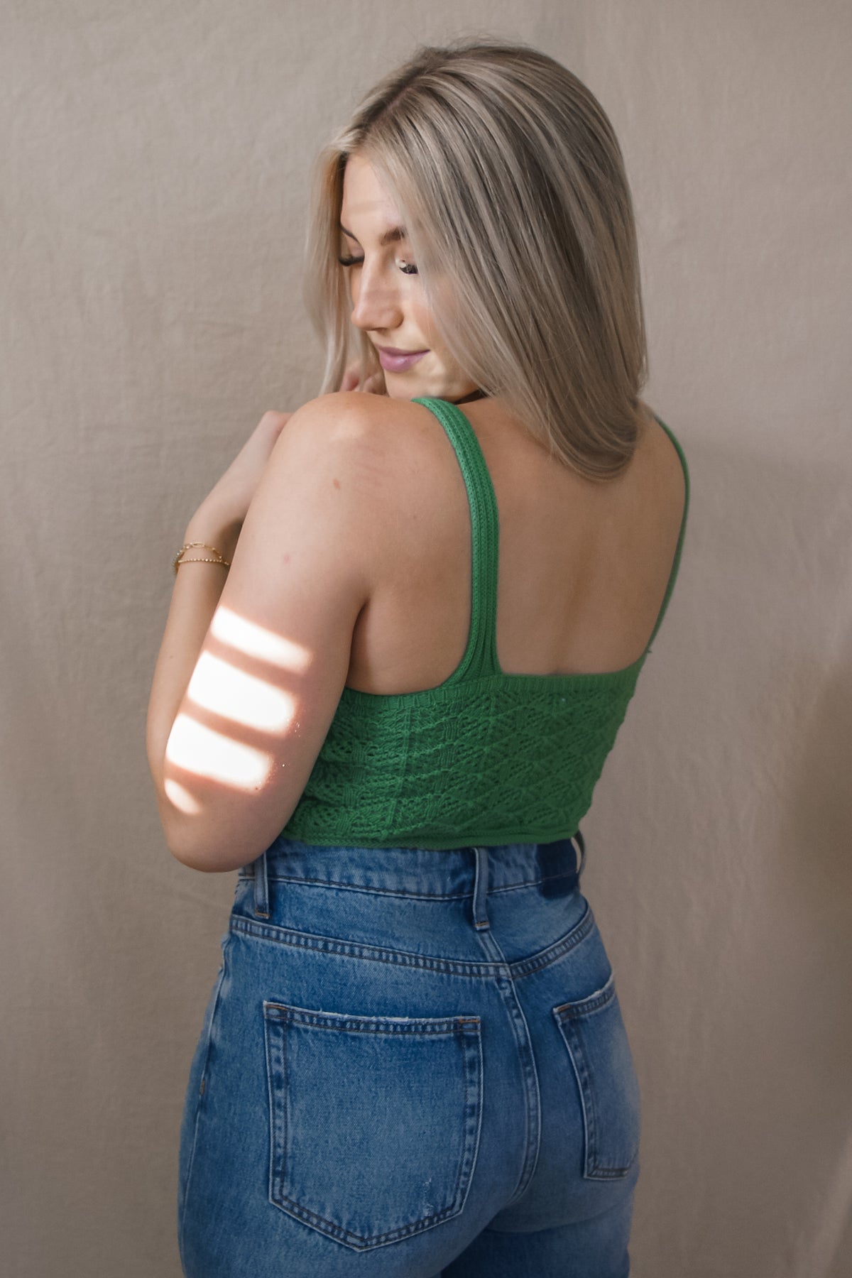 Barely There Knit Tank in Green