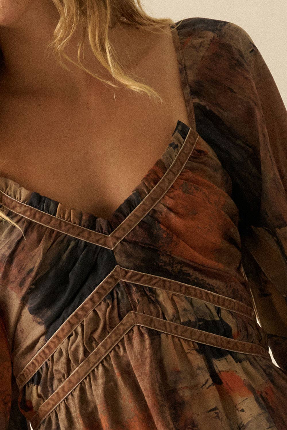 Leo Velvet-Trimmed Maxi Dress