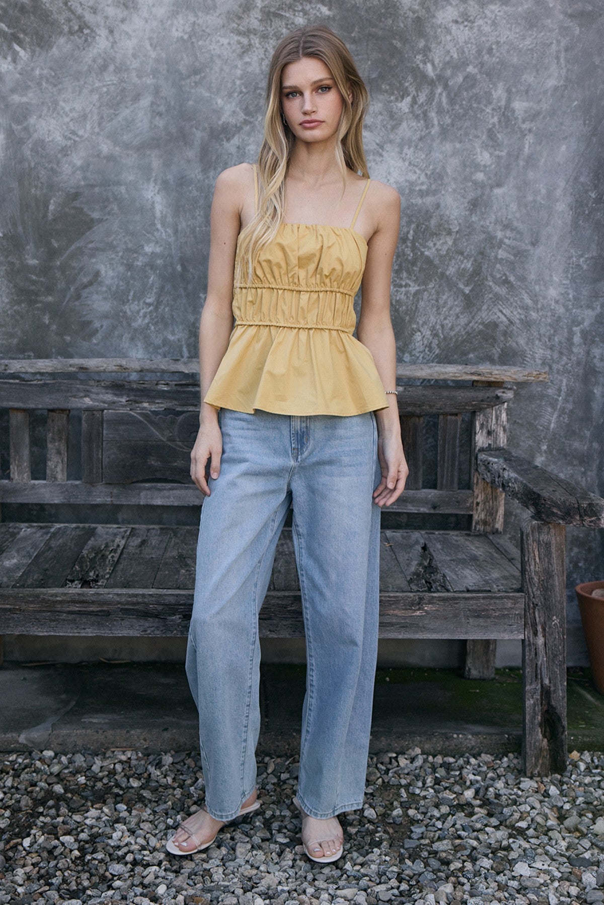 Clementine Smocked Peplum Cami