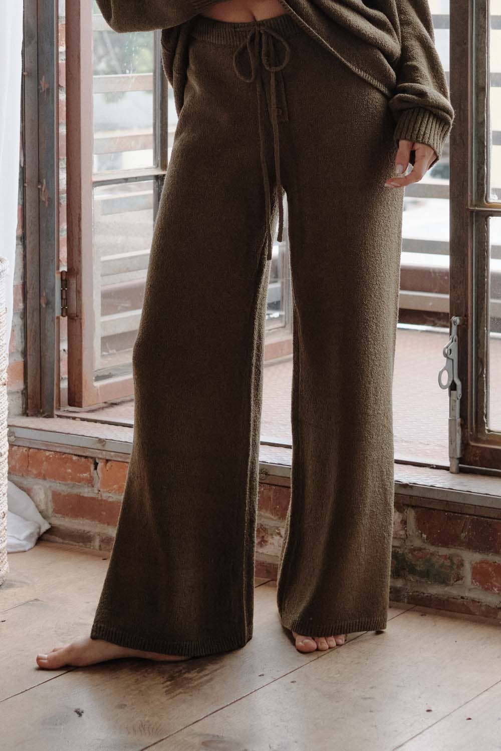 Janie Olive Knit Pants