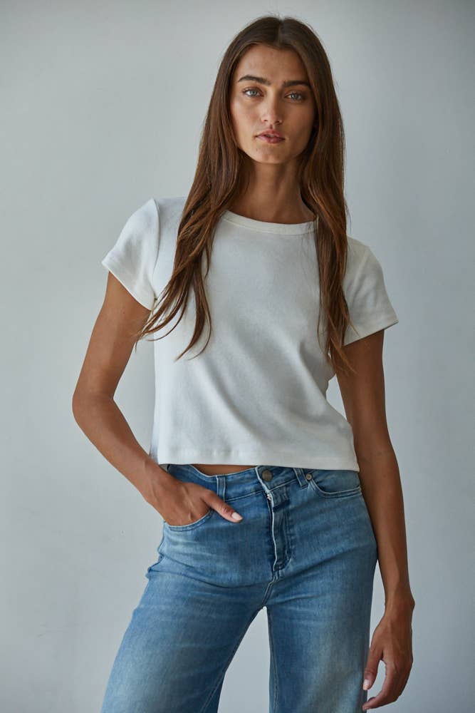 Kirst Cotton Short Sleeve Crop Top