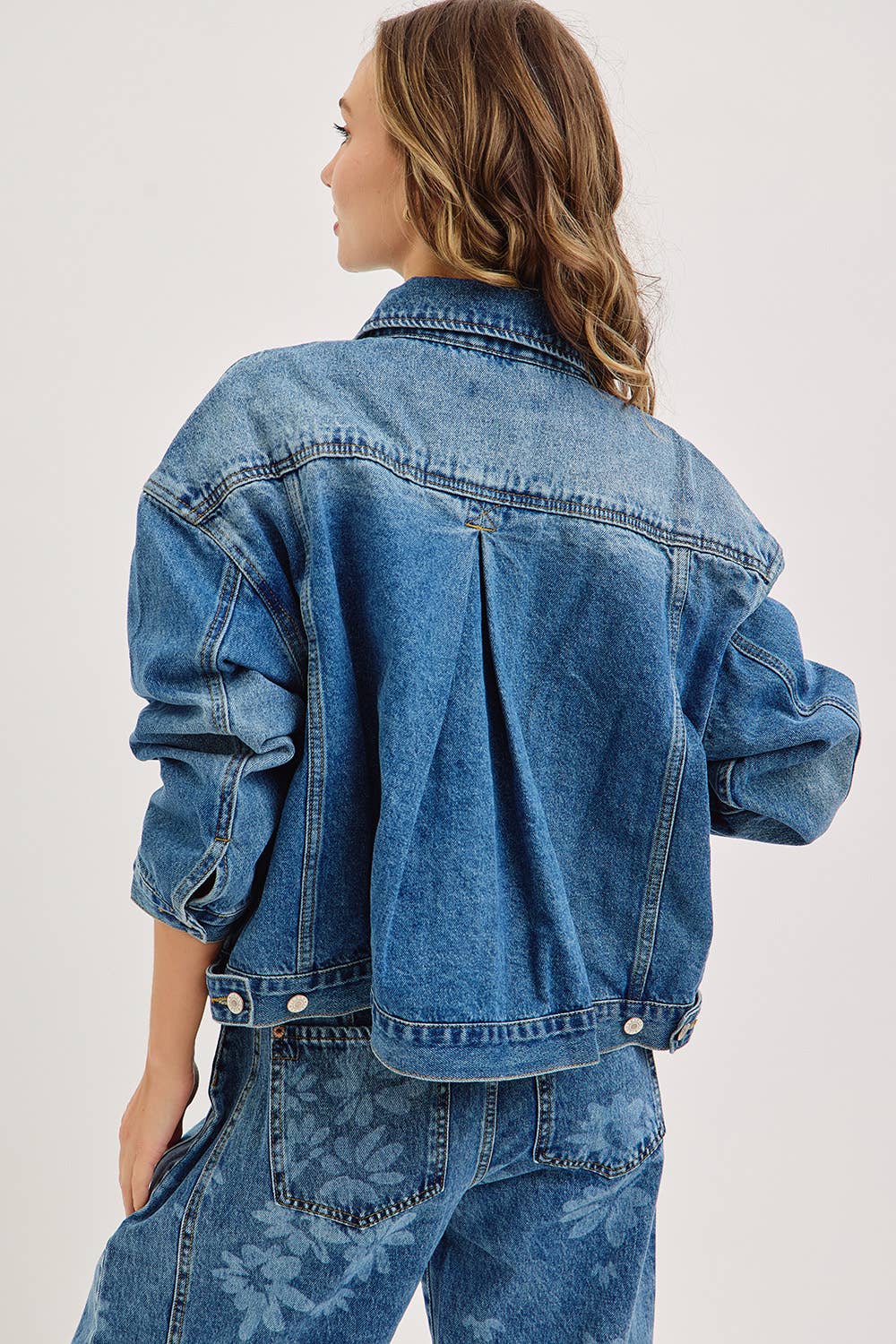 Calla Floral Print Barrel Jeans