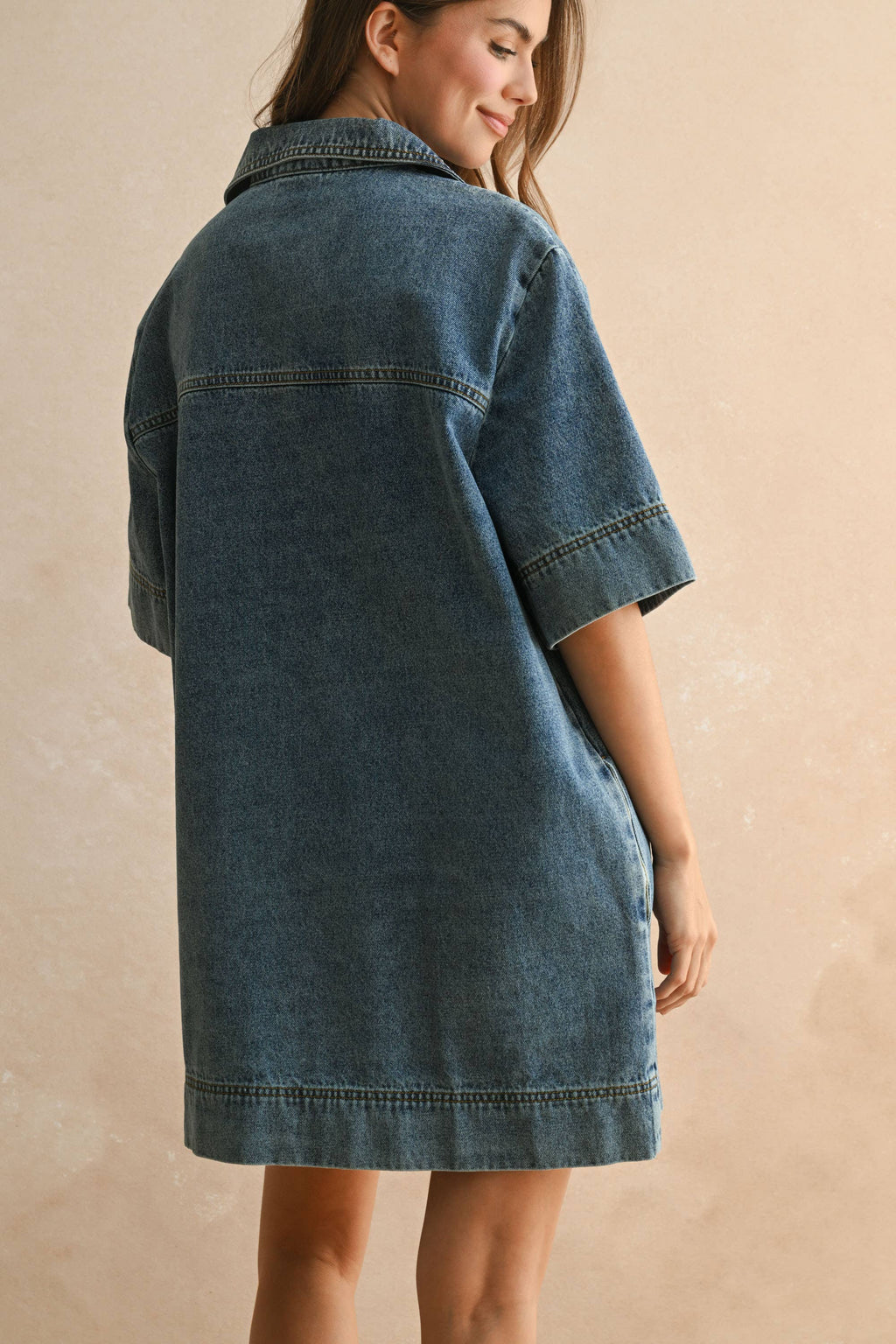 Indigo Drift Denim Tunic Dress