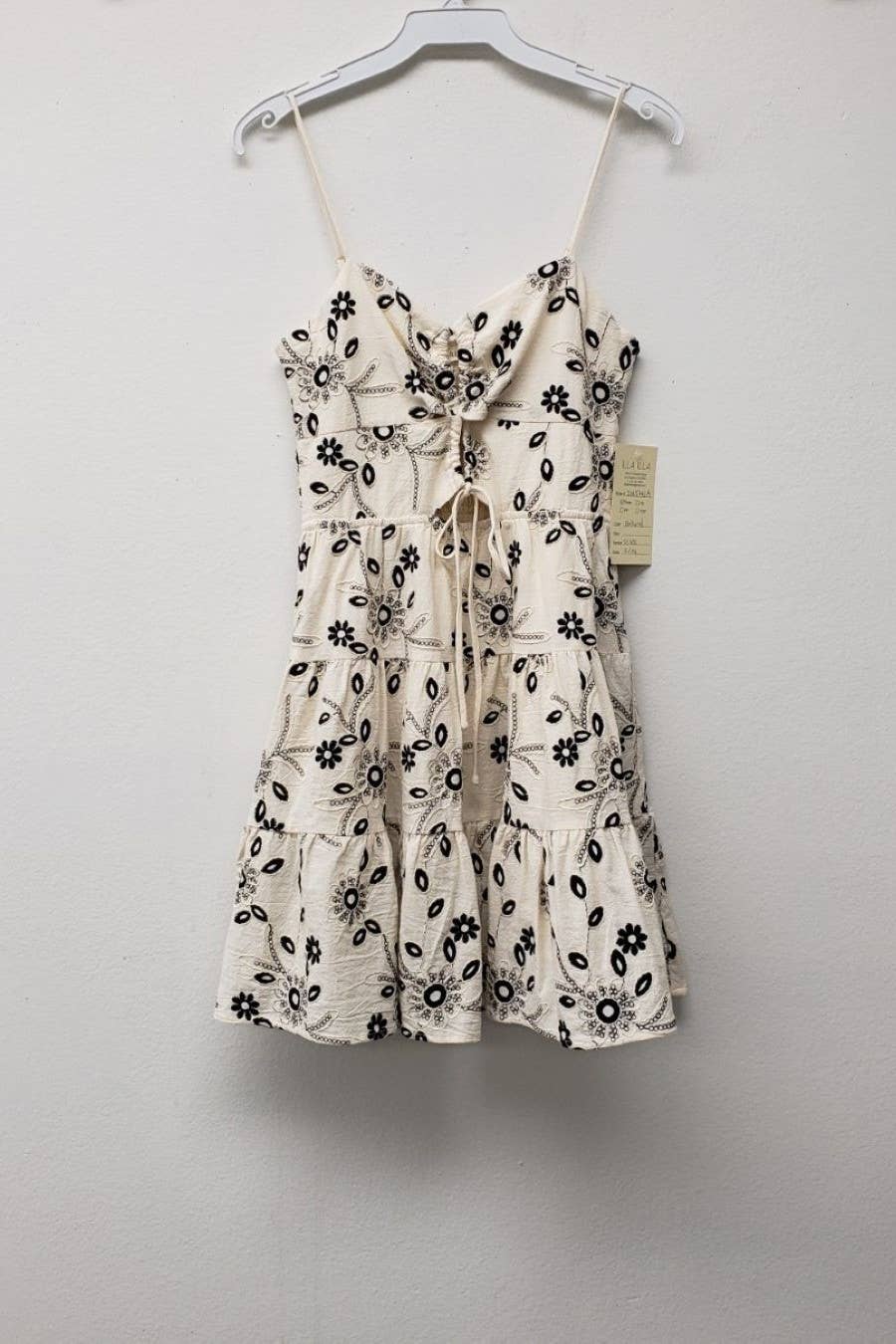 Greer Embroidery Cut Out Mini Dress Small