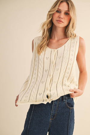 Elodie Heart Knit Sweater Vest