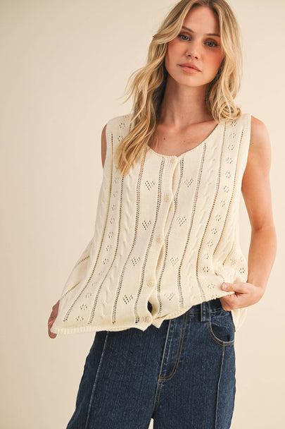 Elodie Heart Knit Sweater Vest