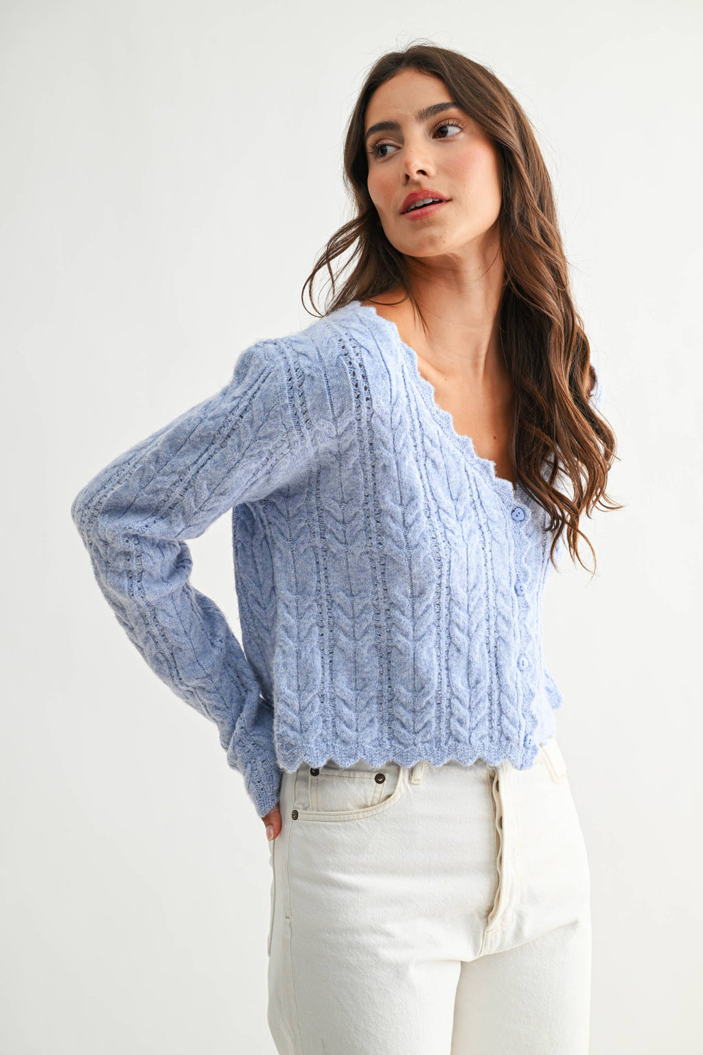 Suki Scalloped Hem Cardigan