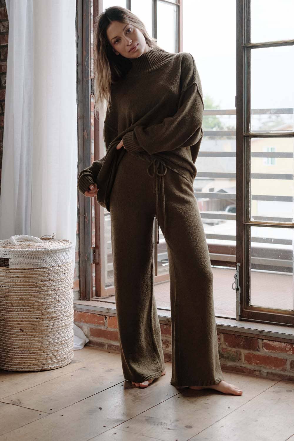 Janie Olive Knit Pants