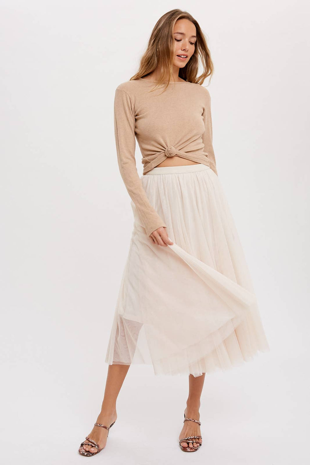 Rinna Tulle Midi Skirt
