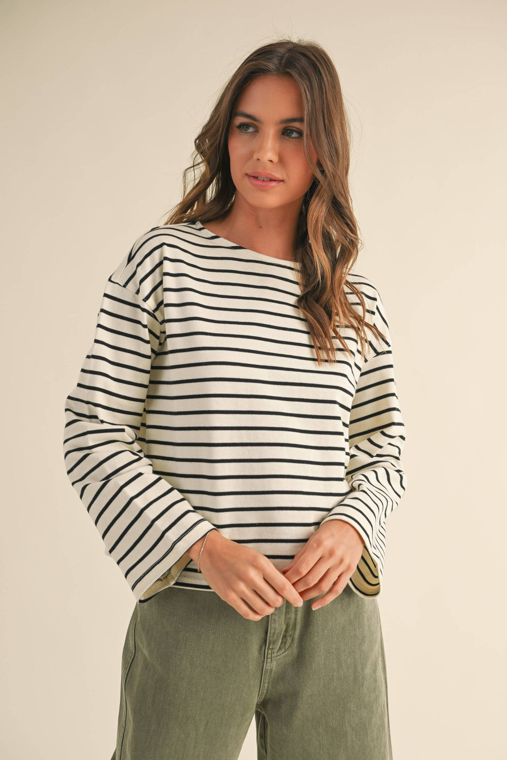 Tyler Striped Long Sleeve Top