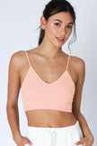 Lace Embroidered Bralette in Peachy Pink