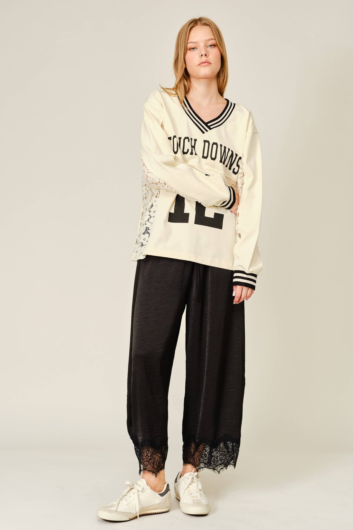 The Noir Lace Barrel Pant