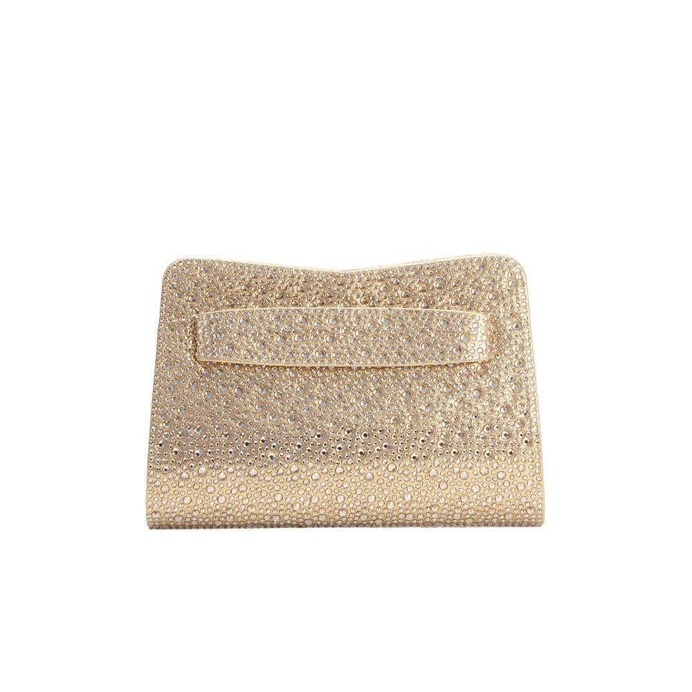 Maree Gold Rhinestone Studded Clutch Bag