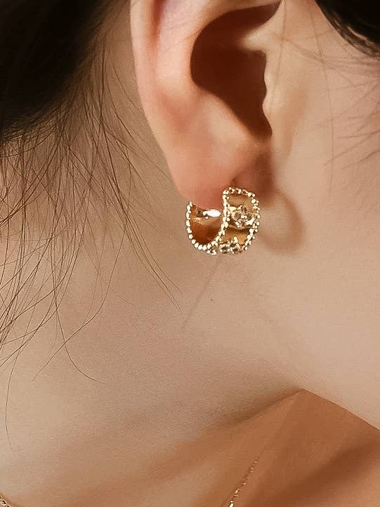 Ismaël Gold Vintage Floral Hoop Earrings