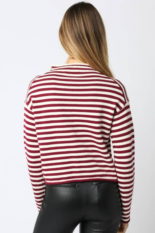 Elina Stripe Knit Sweater Top
