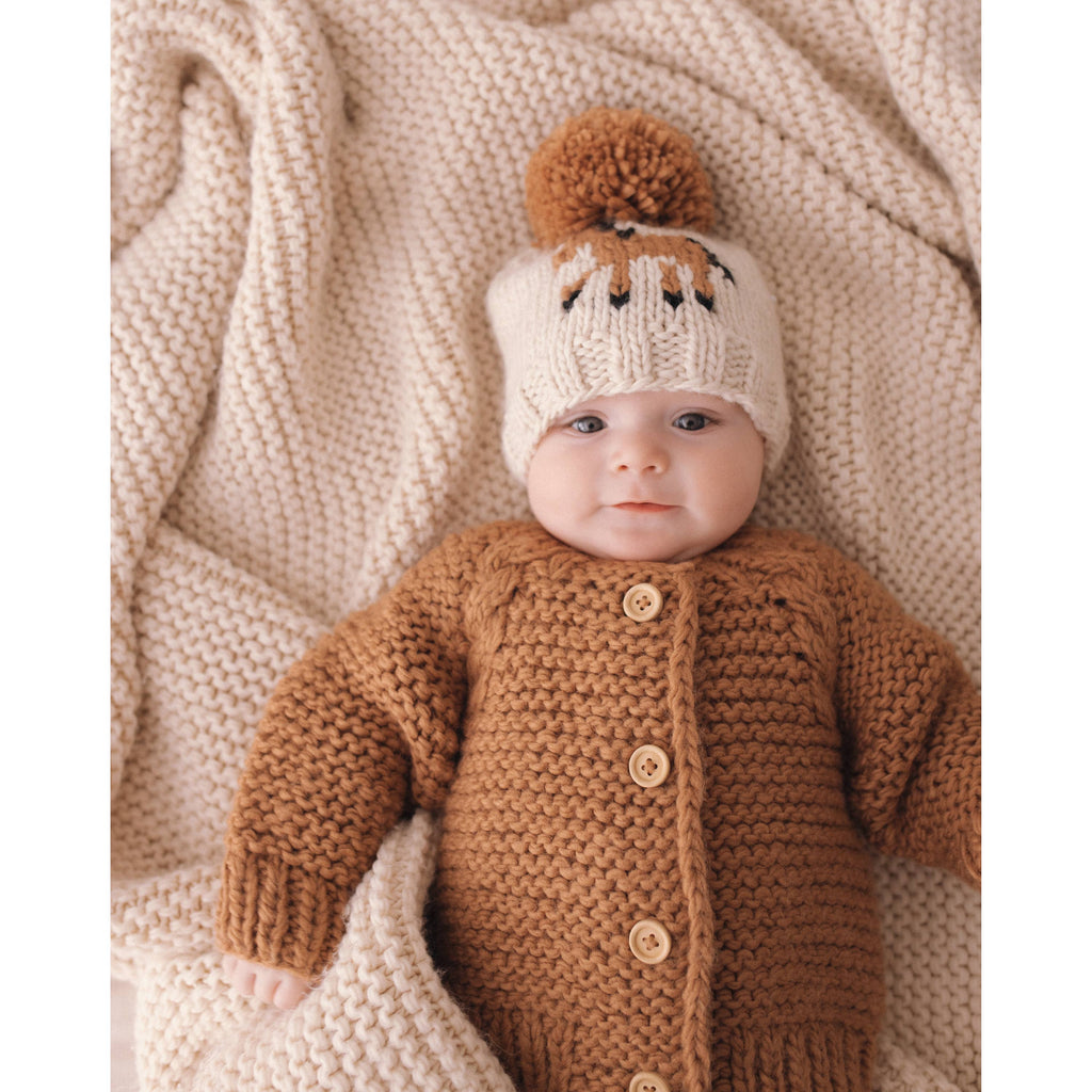 Pecan Garter Stitch Baby Cardigan