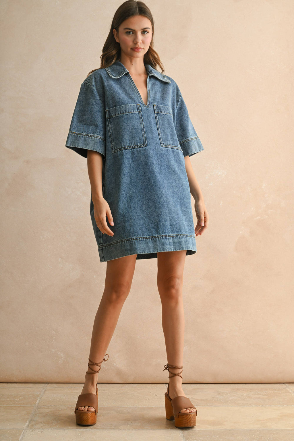 Indigo Drift Denim Tunic Dress