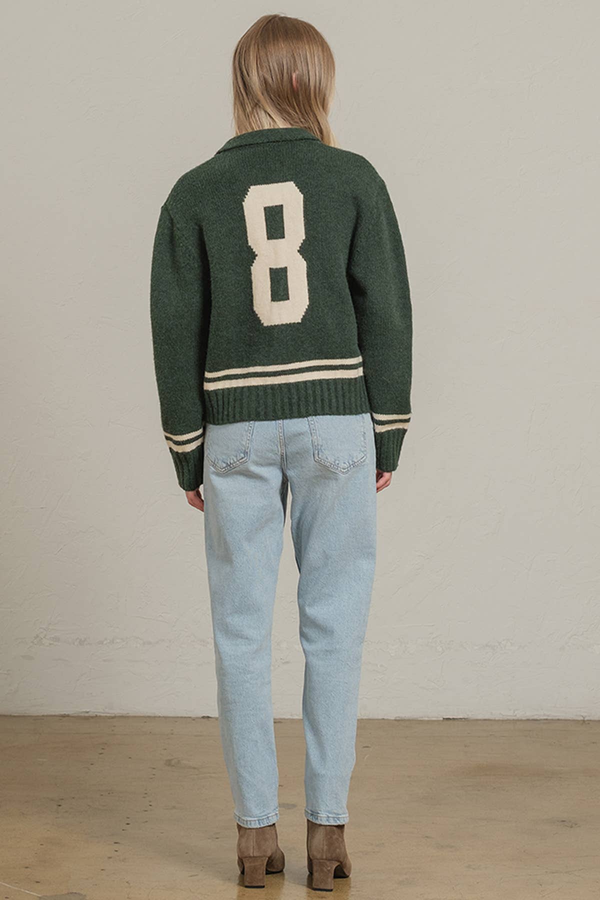 Retro Varsity Zip Knit Jacket
