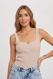 Essential Ribbed Tank in Sand