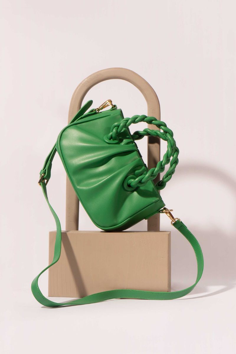 Gracelyn Recycled Vegan Crossbody Bag in Green