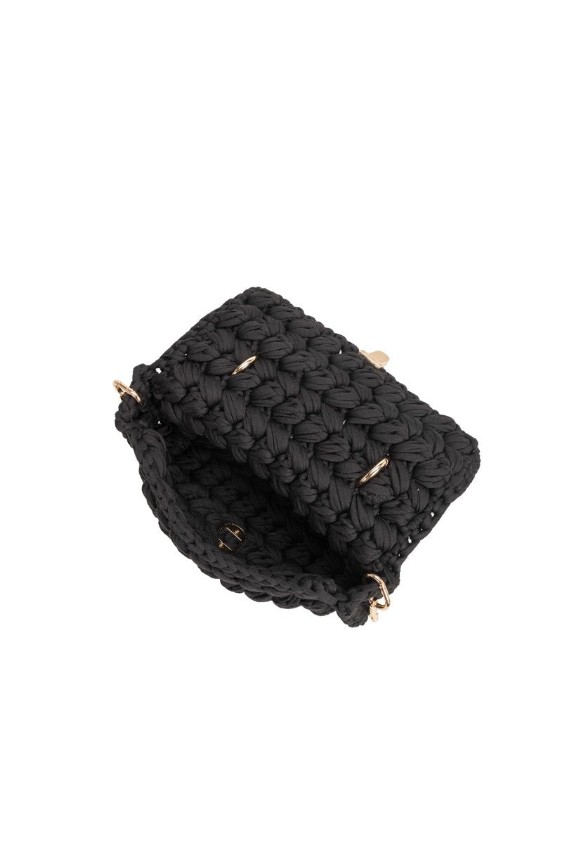 Avery Jersey Knit Crossbody Bag in Black