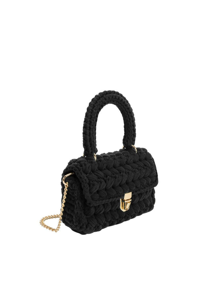 Avery Jersey Knit Crossbody Bag in Black