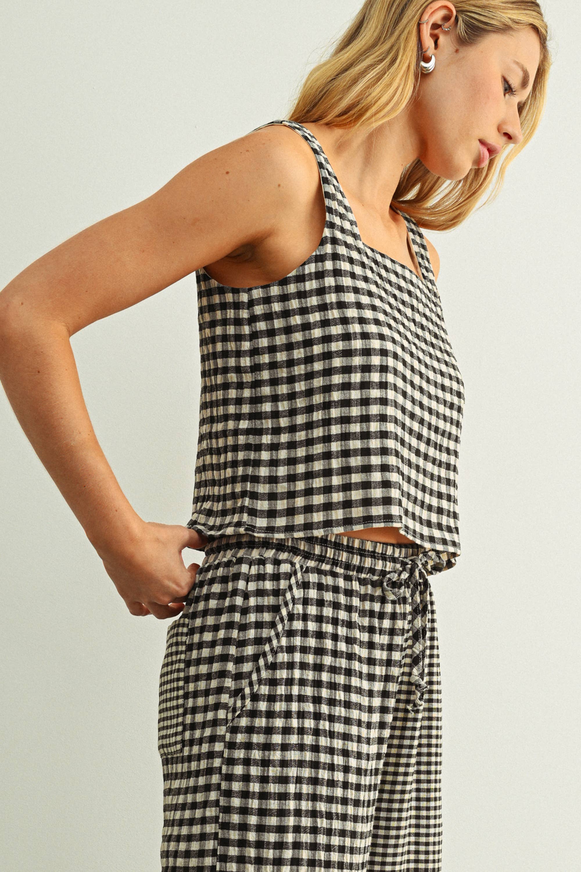 Cooper Gingham Top in Black