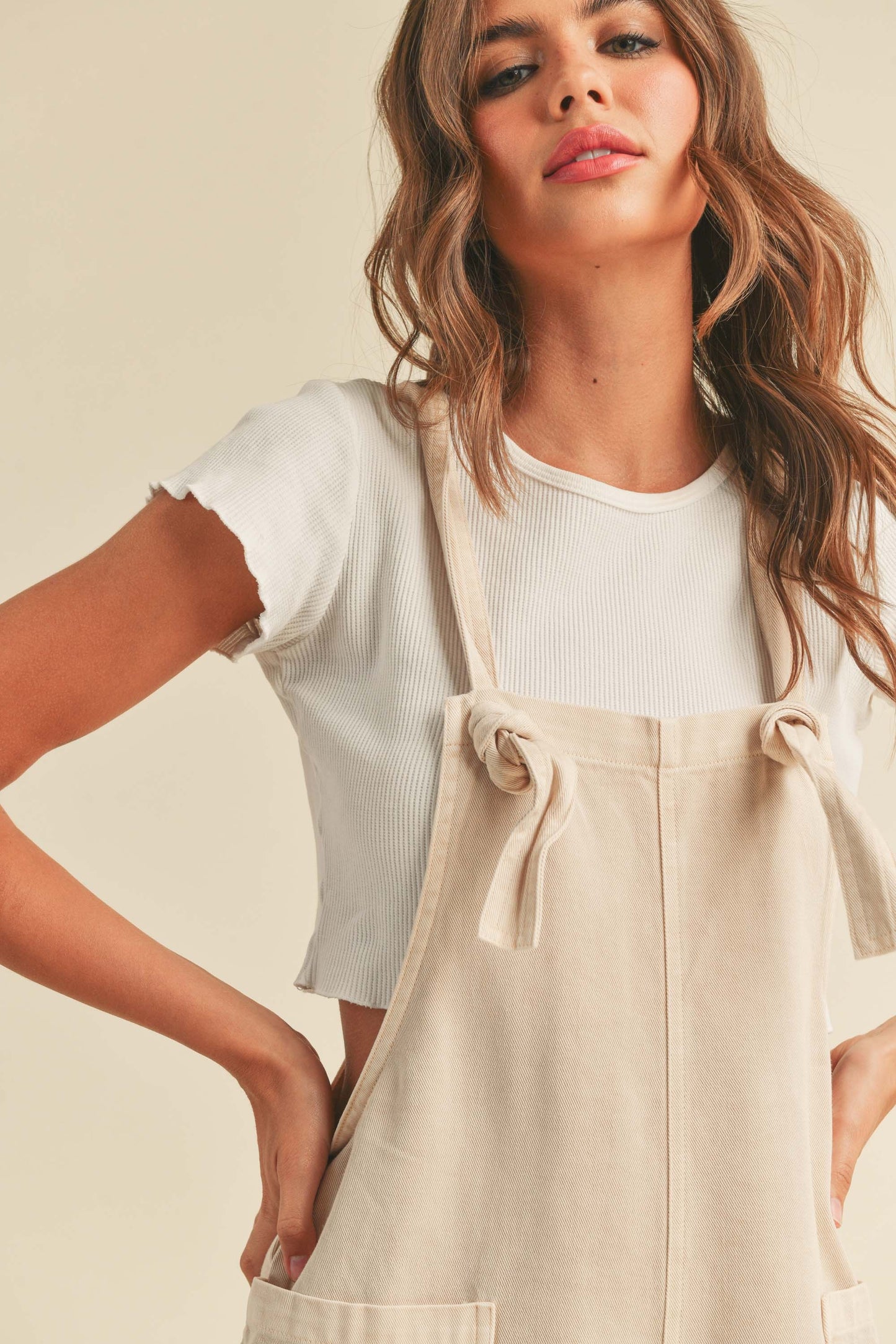 Logan Tencel Washed Jumpsuit in Oatmeal