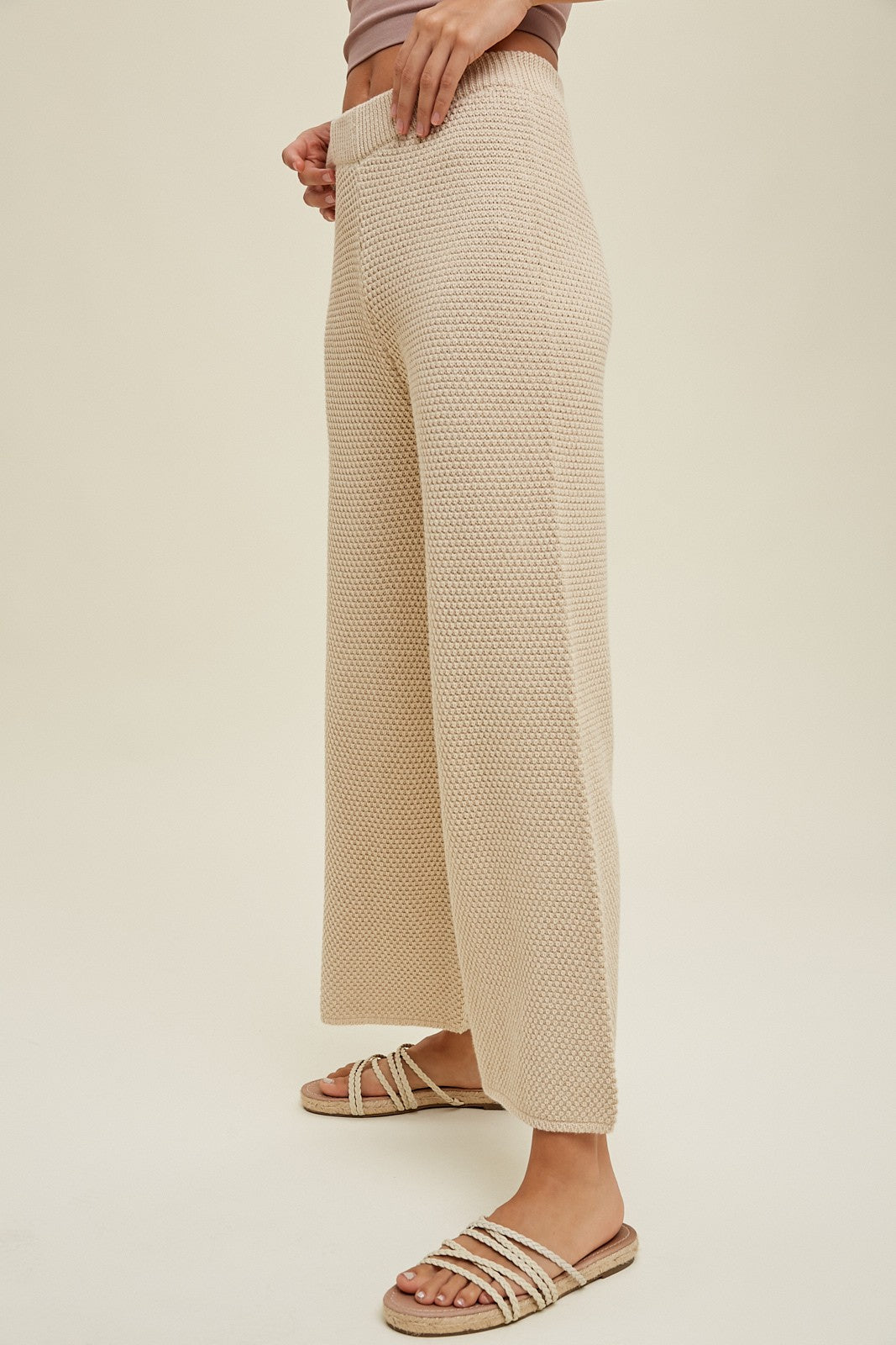 Hudson Textured Sweater Pants in Natural