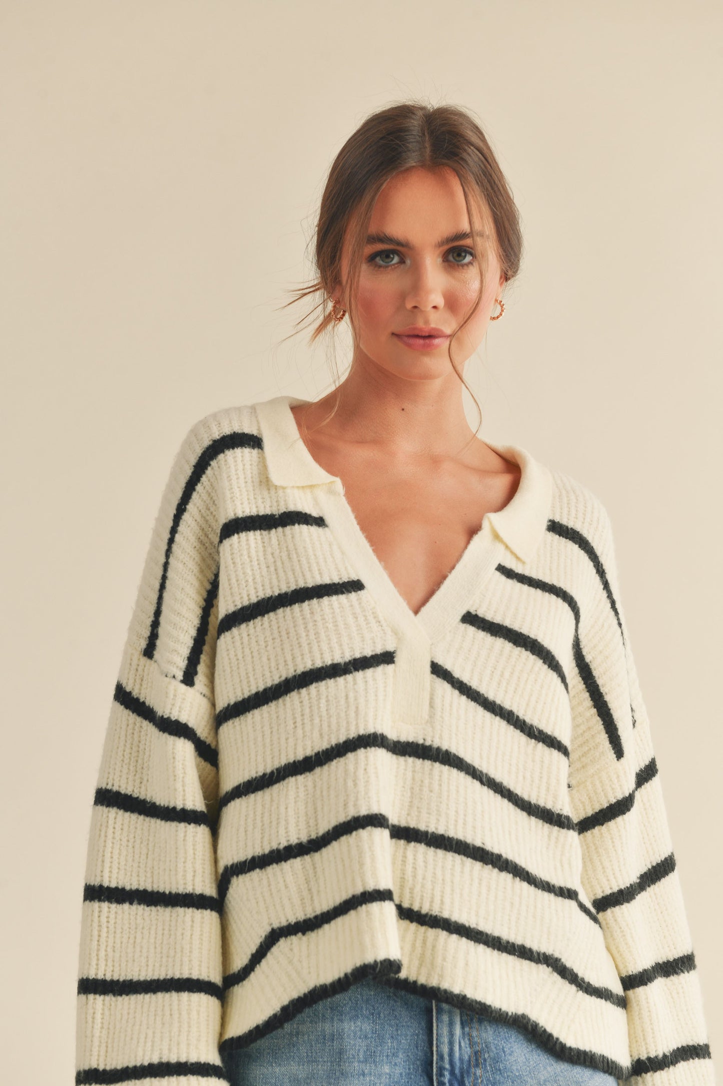 Messer Striped Sweater Top
