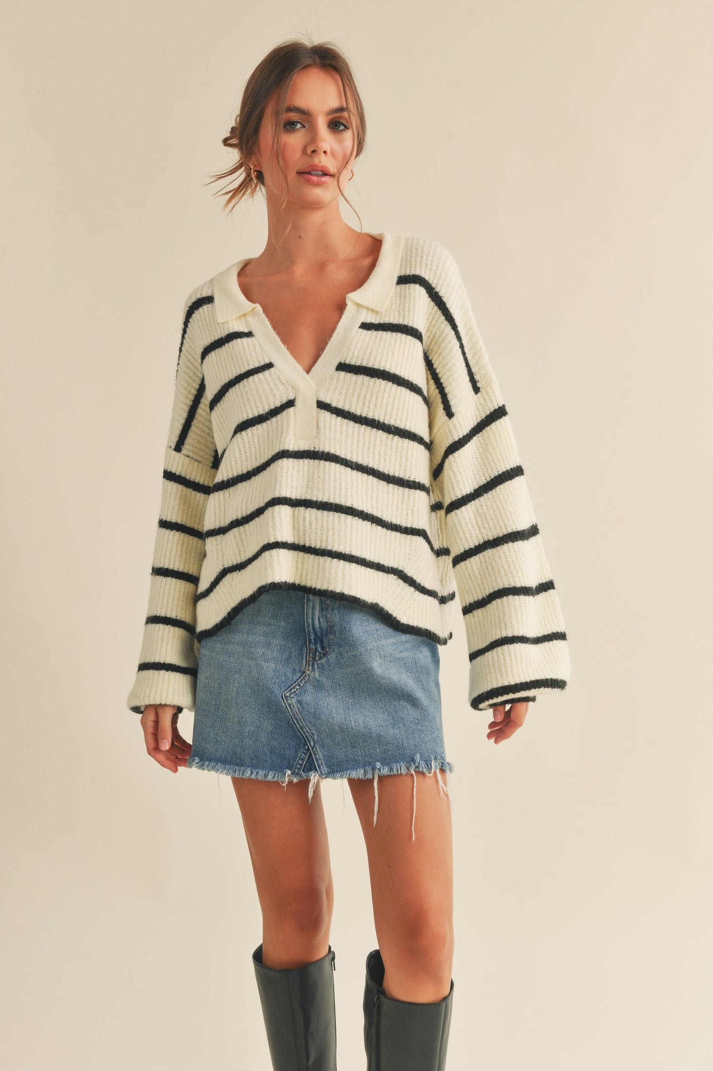 Messer Striped Sweater Top