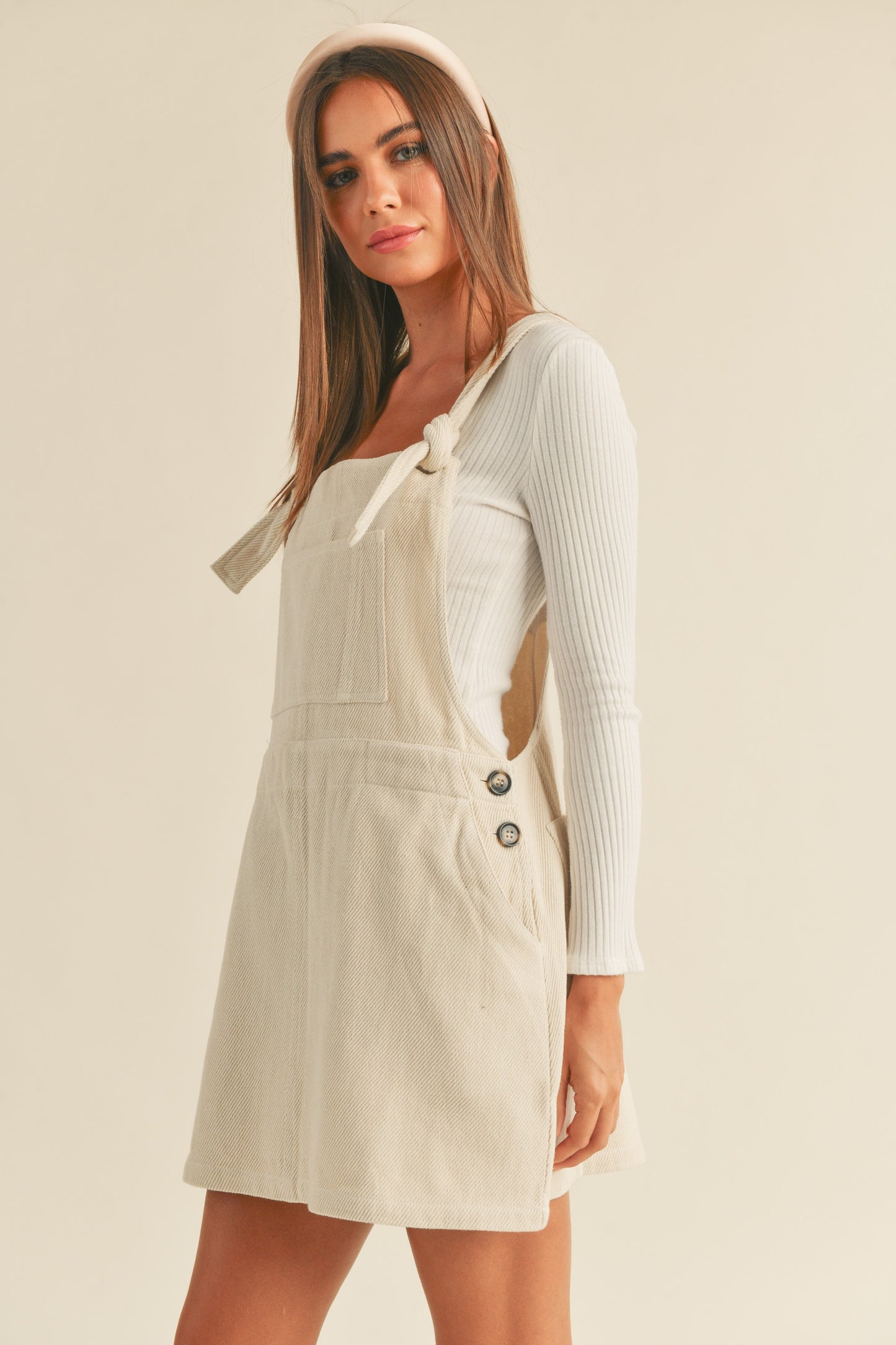 Atlas Jumper Dress in Beige