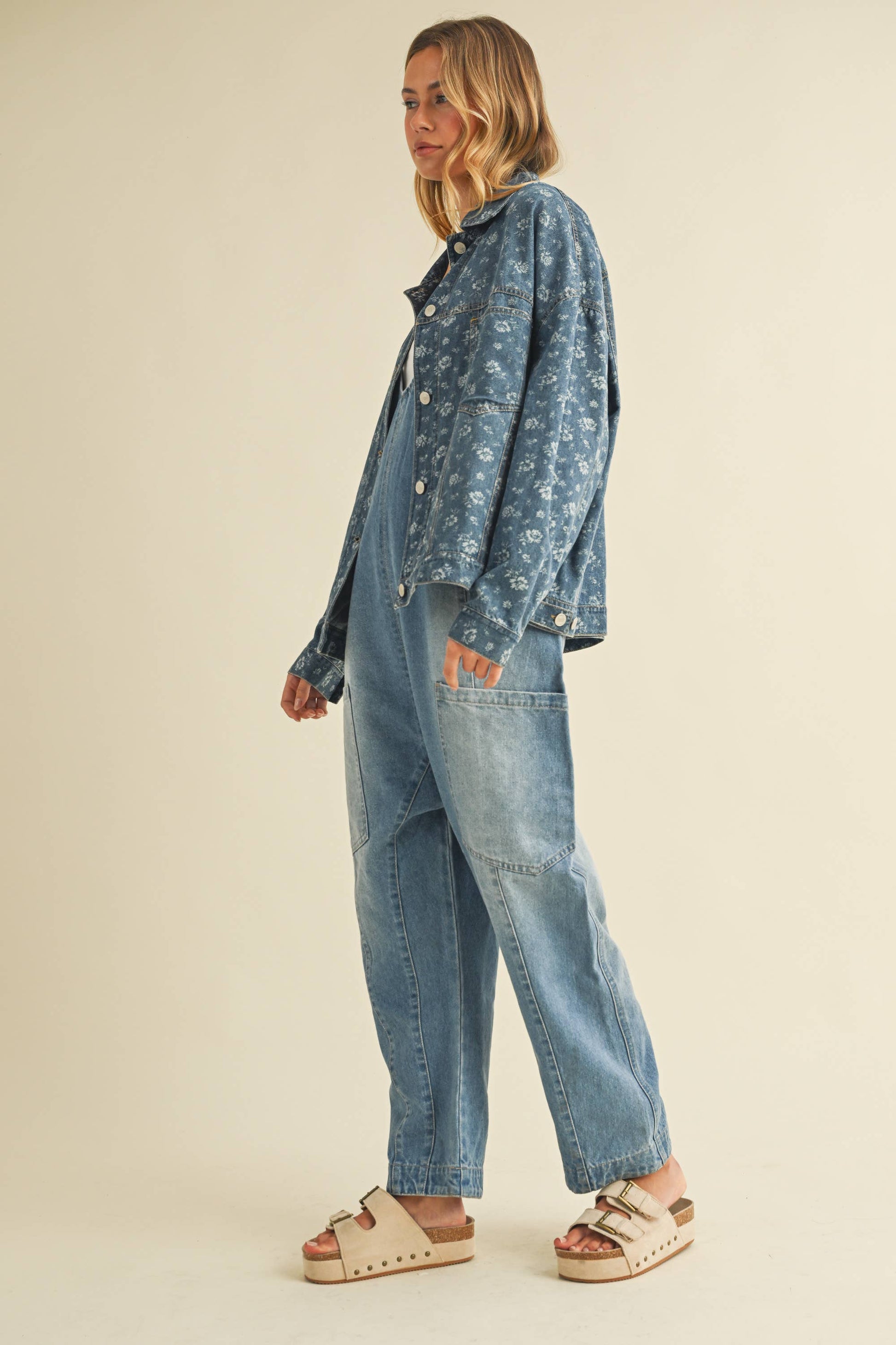 Lacey Floral Denim Jacket