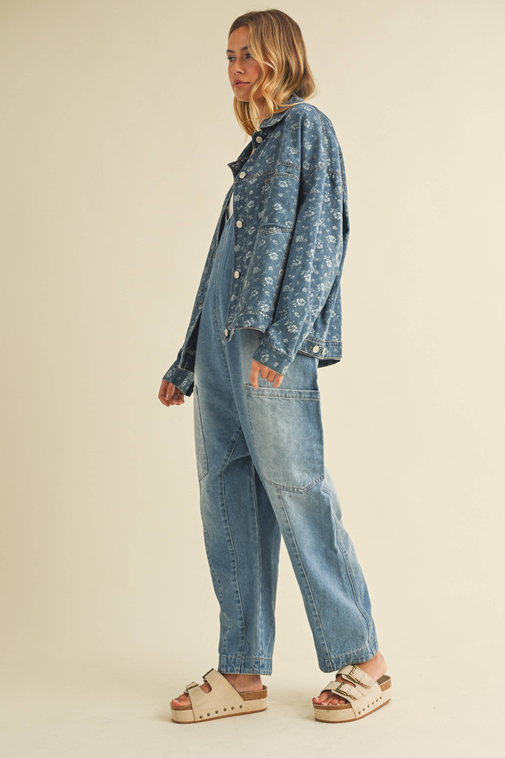 Lacey Floral Denim Jacket