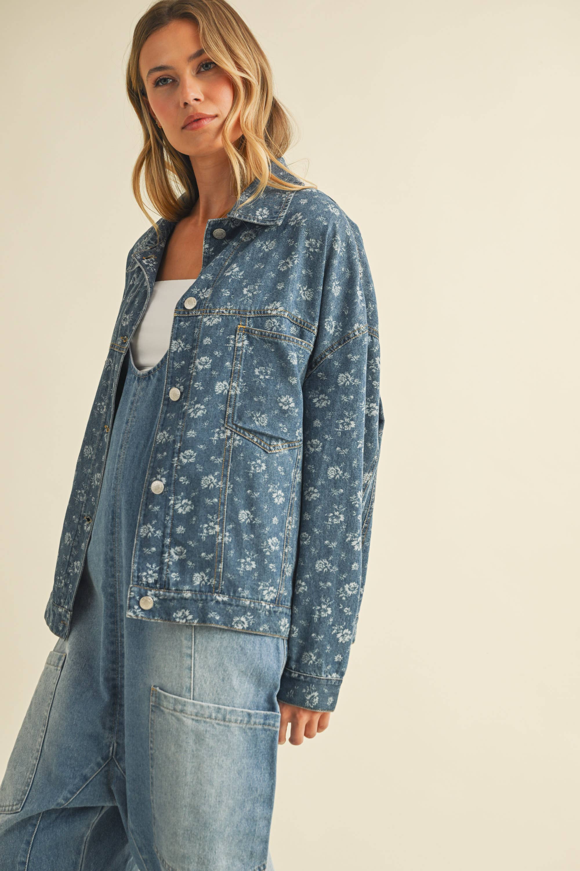 Lacey Floral Denim Jacket