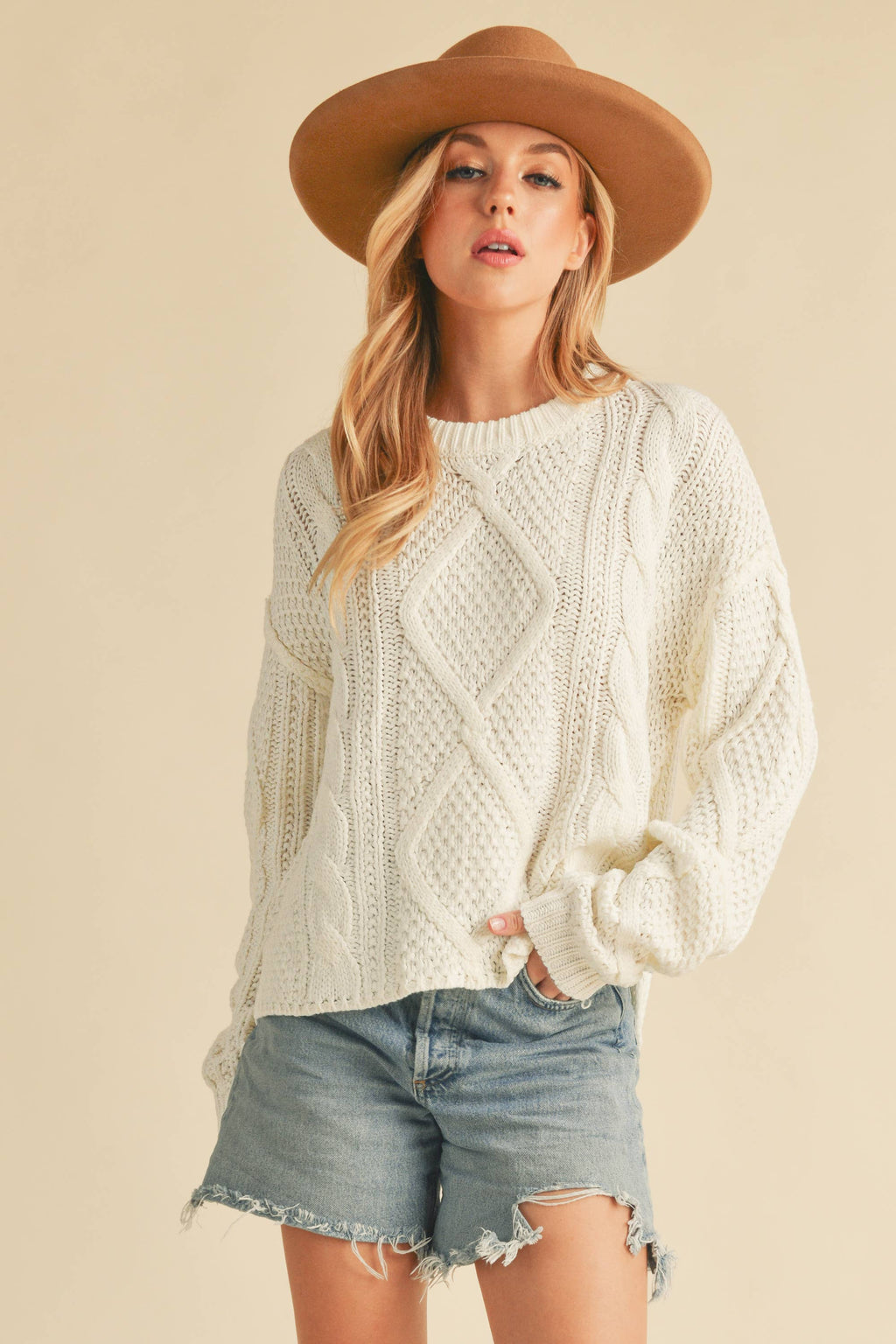 Adela Sweater in White